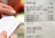 Roma: ennesimo scontrino shock, 120 euro per quattro panini e tre lattine di Coca Cola