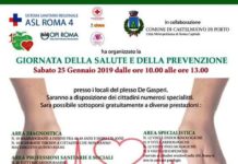 Castelnuovo di Porto: sabato 25 gennaio “GIORNATA DELLA SALUTE E DELLA PREVENZIONE”.