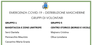 Faleria: domani la distribuzione delle mascherine a tutte le famiglie. Il comunicato.