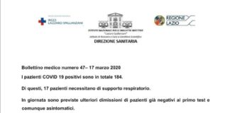 Roma: Il bollettino odierno dello Spallanzani. In aumento i contagi.
