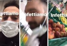 Caserta: sputa sulla frutta al supermercato e si riprende col telefonino. Rintracciato e denunciato.