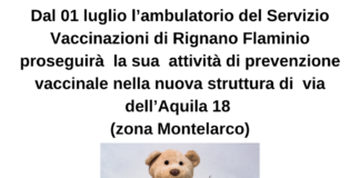 Rignano Flaminio: dal 1° luglio i vaccini si faranno nella nuova sede di Montelarco.