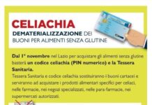 Lazio: dal 1° novembre procedure semplificate per l’acquisto di prodotti per celiaci.