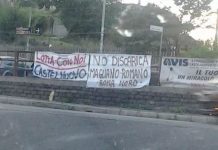 Discarica Magliano Romano, il muro di Esterino Montino.