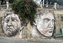 Ligama riporta Giano a regnare sul Tevere. Il nuovo murales a Ponzano