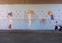 Nel viadotto Farnesina un murale inno alle donne