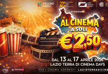Lazio Terra di Cinema Days, fino al 17 aprile cinema a 2,5 euro. Ecco dove
